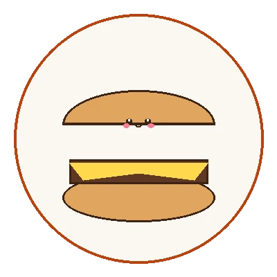 Illustration of juicy gourmet smash burger with cheese and wedges